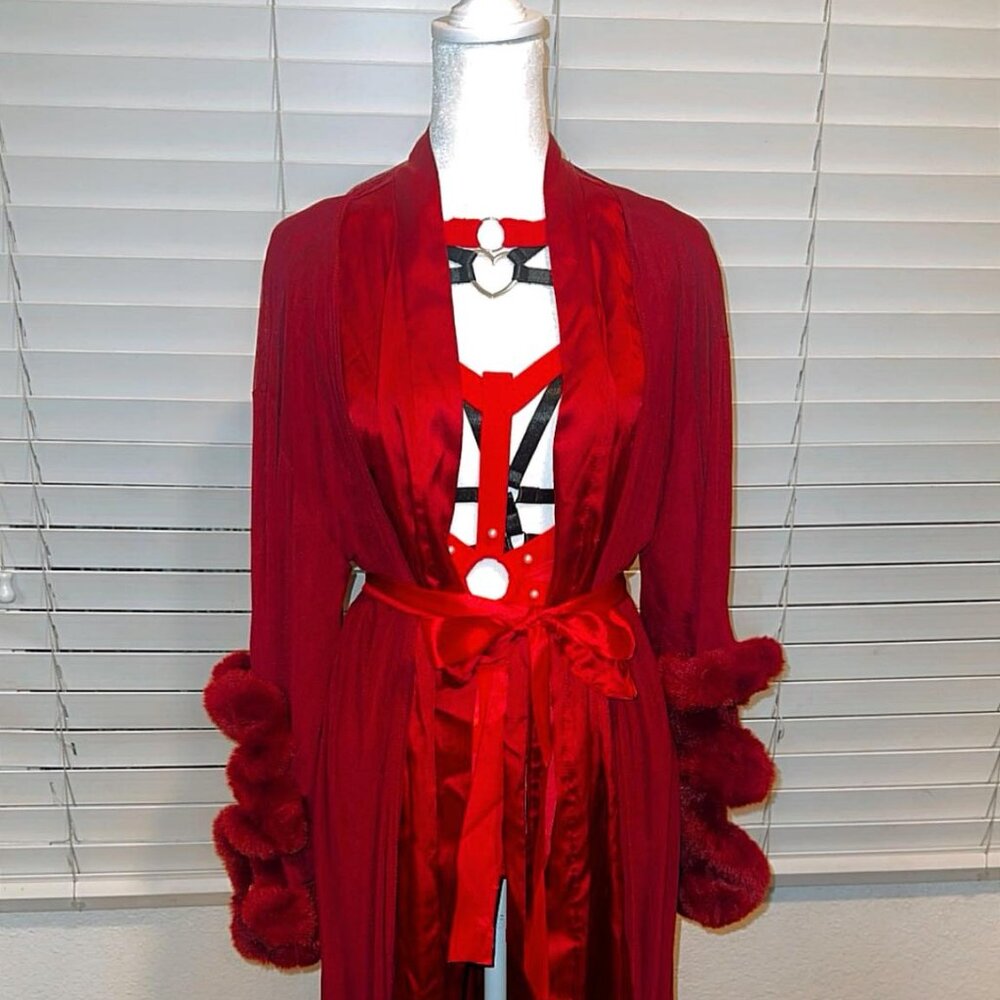 Handmade Lace Robe (satin robe not included)
